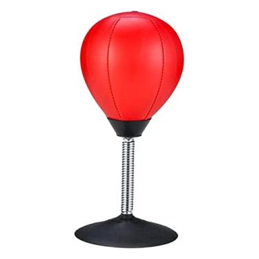 Imagem de Newmind Bola inflável de treino, brinquedos de tensão e tensão, bolsa de pancada para mesa de alívio de estresse, bola de boxe para escritório e adultos fitness – Vermelho