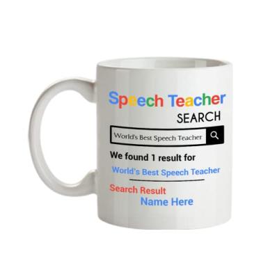 Imagem de Caneca de professor de fala personalizada - Presentes personalizados para professores de fala - Caneca de café de 325 ml - Personalizada com o nome do seu professor de discurso