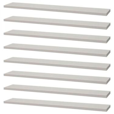 Imagem de Kit 8 Prateleiras Branca Suporte Mercado das Prateleiras