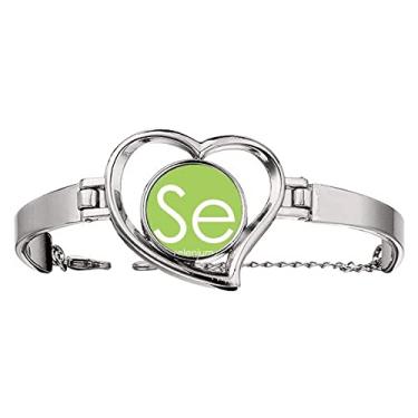 Imagem de N/A N/A Bracelete Chestry Elements Tabela Período Calcogênios Elemento Selênio Se Pulseira Coração Joia Pulseira Fio Pulseira, medium, metal