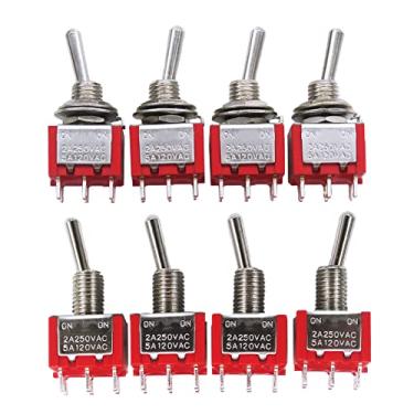 Imagem de mxuteuk 8 Peças 6 Pinos 2 Posições Dpdt Mini Interruptor Liga/Desliga Em Miniatura Para Painel De Painel De Carro 5A 125V 2A 250V Mts-202 6 Pinos Ligado/Ligado