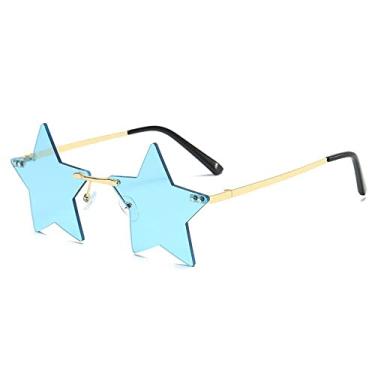Imagem de Óculos engraçados Decoração de Natal Pentagrama Óculos de festa Óculos de sol sem aro Óculos de sol sem aro em forma de estrela na moda, azul, outros