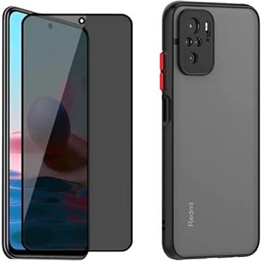Imagem de Capa Capinha Translúcida Preta Compatível Com Xiaomi Redmi Note 10s 6.43 + Película 9D Cerâmica Privacidade - (C7COMPANY)
