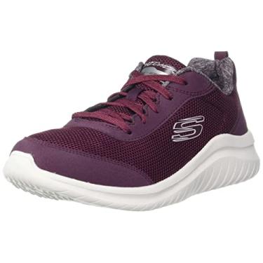 Imagem de Skechers Cano baixo Feminino, Vermelho (Borgonha Mesh/Duraleather/Borgonha com acabamento off-white), 6