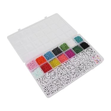 Imagem de Contas de alfabeto, colar DIY para pulseira durável leve e simples armazenamento de contas de plástico