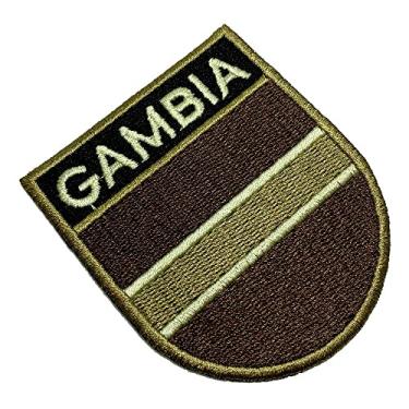 Imagem de BP0196ET04 Bandeira Gâmbia Patch Bordado Termo Adesivo