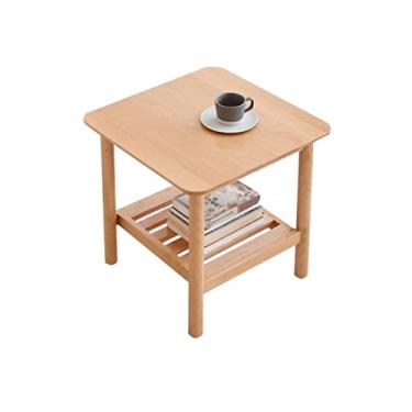 Imagem de Mesa lateral mesa de canto moderna mesa de centro de madeira simples sofá armário de canto mesa lateral sala de estar quarto varanda mesa lateral, mesa de chá de madeira mesa de centro