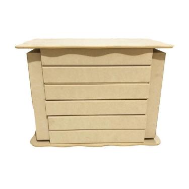 Imagem de Cômoda Porta Joias Grande Com 5 Gavetas 2 Portas Em Mdf