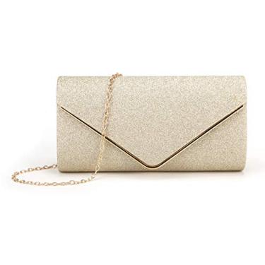 Imagem de Nodykka Bolsas de mão femininas para noite com envelope de ombro brilhante para festa, Dourado, One Size