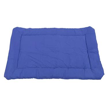 Imagem de Cama para cães ao ar livre, cama dobrável à prova d'água para viagem de cachorro macia confortável portátil cama lavável para todas as estações ao ar livre tapete para viagem ao ar livre acampamento de carro (azul)