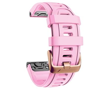 Imagem de GANYUU Pulseira de silicone esportiva de 20mm para Garmin Fenix 6X 6 6S Pro 5X 5S Plus Fivela de ouro rosa EasyFit Correia de pulso de liberação rápida Correa (Cor: J, Tamanho: 20mm Fenix 6S)