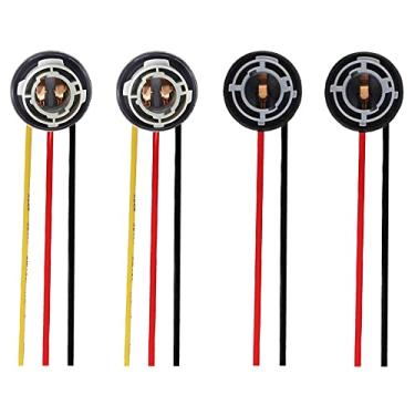 Imagem de BlyilyB 2 peças 1156 BA15S soquetes para lâmpadas traseiras de freio de seta automotivo e 2 peças 1157 BAY15D soquetes de substituição para lâmpadas traseiras de seta de freio