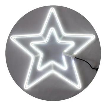Imagem de Estrela Neon Grande 60 Cm 8 Funções Natal 110v Branco Frio