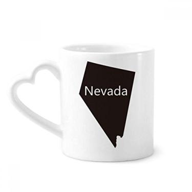 Imagem de Nevada Caneca com mapa dos Estados Unidos da América café cerâmica copo de coração de vidro