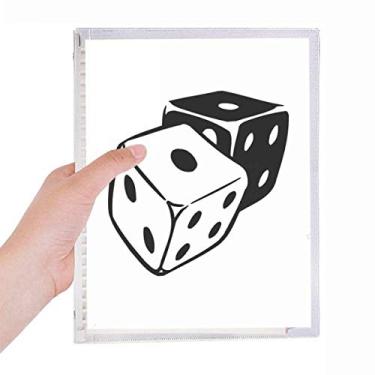 Imagem de Caderno de ilustração de Dice Casino preto e branco, diário de folhas soltas recarregável, artigos de papelaria