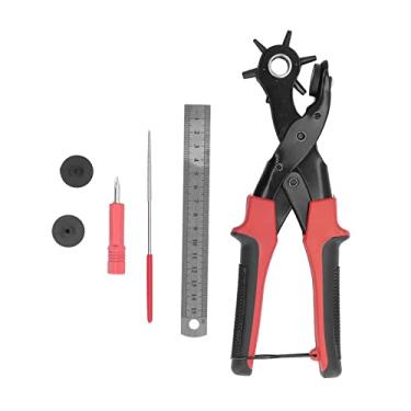 Imagem de Perfurador de couro profissional, conjunto de perfurador de couro para cintos, pulseiras de relógio, correias, coleiras, selas, sapatos, tecido, projetos caseiros ou artesanais, perfurador rotativo re