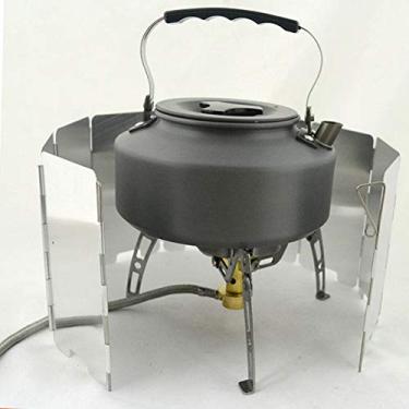 Imagem de Para-brisa para fogão, 11 pratos para uso ao ar livre, mini portátil, dobrável, acampamento, piquenique, churrasco, fogão para cozinha, piquenique, mochilão, cozinha
