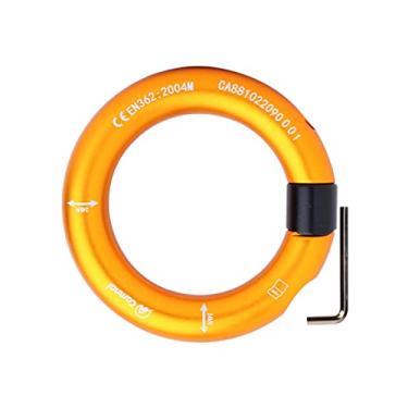 Imagem de Anel de Rappel de Alumínio Externo 24kN, O de Escalada Multifuncional para Rede de Resgate Arborista Ponto de Conexão Esportes Slackline, Áureo