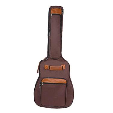 Imagem de Colaxi Bolsa Para Guitarra Contra Baixo Elétrico À Prova D'Água Mochila De Proteção Acolchoada Grossa Bolsa Portátil Para Shows De Baixo Bolsa Para Violão De 41 Inch Com Alça De Ombro Ajustável Café