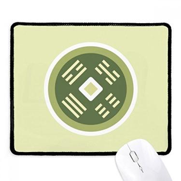 Imagem de Mousepad Copper Cash com padrão chinês, borda costurada, tapete de borracha para jogos