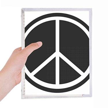 Imagem de Caderno com estampa nuclear antiguerra com símbolo da paz, diário de folhas soltas recarregável
