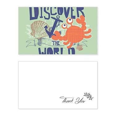 Imagem de Descubra o Organismo Marinho Caranguejo do Mundo Cartão de Agradecimento de Aniversário