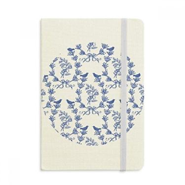 Imagem de Caderno de folhas azuis e brancas com símbolo oficial de tecido capa dura diário clássico