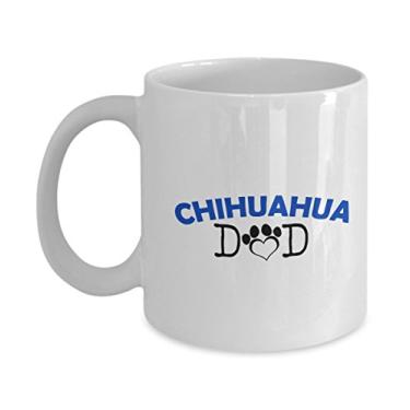 Imagem de Caneca divertida para casal Chihuahua – Chihuahua Dad – Chihuahua Mom – Presentes para amante de Chihuahua – Ideia única de presente de cerâmica (papai)