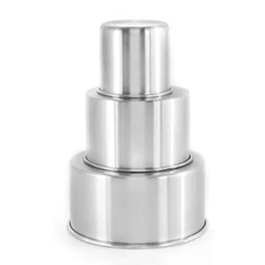 Imagem de Chicky Formas Kit 3 Formas Redondas com Fundo Falso (15,20,25cm) Prata