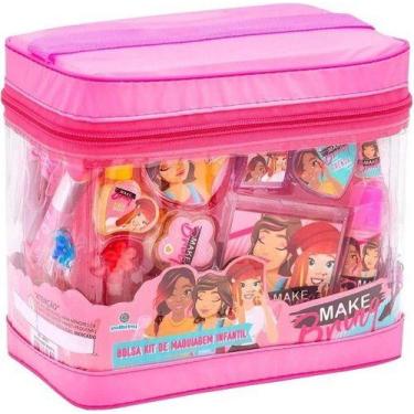 ERYUE kit de maquiagem infantil para menina,Kit de maquiagem para meninas  Real Kids Make Up Set Cosmetics Play Set Cofre lavável com bolsa de