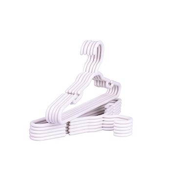 Imagem de Kit Conjunto Cabide Infantil Reforçado Branco 8mm - 15 Unidades