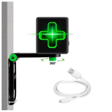 Imagem de Nível A Laser Verde 20m 2 Linhas + Suporte Magnético + USB