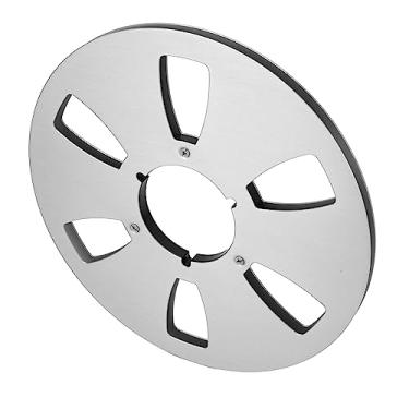 Imagem de Carretel Vazio de 1/4 de 10 Polegadas, Peça de Máquina de Abertura de Substituição Fita de Som de Alta Resistência Carretel de Recolhimento Vazio 6 Furos para Toca-fitas de Bobina a Bobina (Prata)