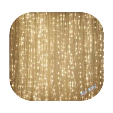 Imagem de Cortina 300 Led 3,0m x 2,0m Branco Frio Quente Colorido Decor Festa Casa Natal