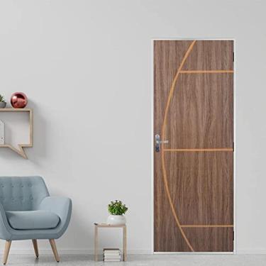 Imagem de Kit Porta Melamínica Açomad Decorativa Gaúcha Mgm Carvalho Quebec