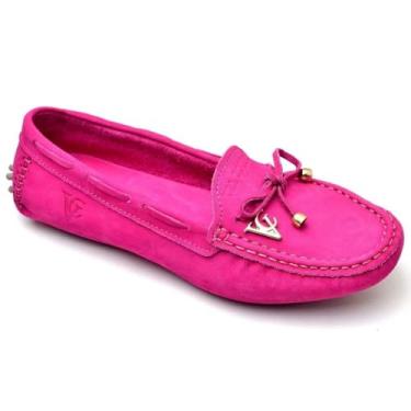 Imagem de Sapato Mocassim Drive Feminino Casual em Couro Resistente Prático e Confortável (38, Pink)