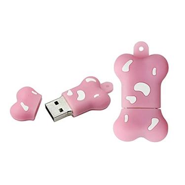 Imagem de Flash Drives USB em forma de osso de 16 GB, pen drive de memória, pen drives USB Flash Disk Thumb Drive U Disk USB Drive USB 2.0 Pen Drive PenDrive (rosa)