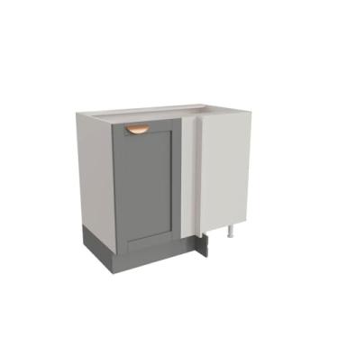 Imagem de Balcão de Canto Reto sem Tampo 1 Porta Arizona Cabecasa Madeiramadeira Branco/cinza