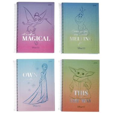 Imagem de Kit de Caderno, 10 Matérias, Capa Dura, Disney 100th, 160 Folhas, Jandaia, Pacote com 4 Unidades