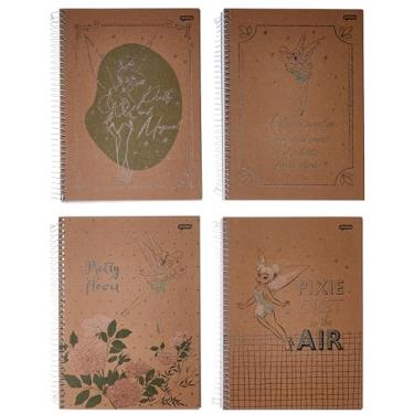 Imagem de Kit de Caderno, 10 Matérias, Capa Dura, Tinker Bell Kraft, 160 Folhas, Jandaia, Pacote com 4 Unidades