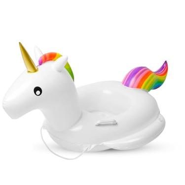 Imagem de Boia Bote Infantil Bebê com Fralda Integrada - Segurança e Conforto para Bebês de 6m a 3 anos - 65cm - AlverSun (UNICORNIO)