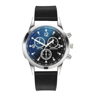 Imagem de LMMYUN Relógios masculinos de negócios – Relógio de pulso moderno casual com quartzo à prova d'água, pulseira de aço inoxidável de titânio, relógio de pulso elegante presente para homens, Preto - C - B