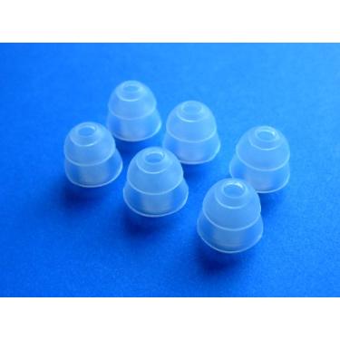 Imagem de Conjunto de 6 fones de ouvido intra-auriculares com flange dupla (2 camadas) pequeno (S) transparente compatível com Etymotic etyBLU2, ER-4, hf5, hf3, hf2, mc5, mc3, mc2 e ETY Kids intra-auriculares