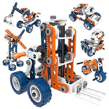 Imagem de MODUS Brastoy Kits de Blocos Construir e Montar de Aprendizagem Brinquedo STEM Infantil (152 Peças Azul)