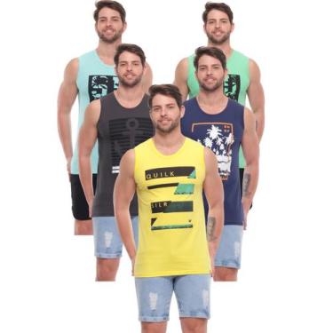 Imagem de Kit 5 Camiseta Regata Masculina Surf Moda Praia  - Liz Modas