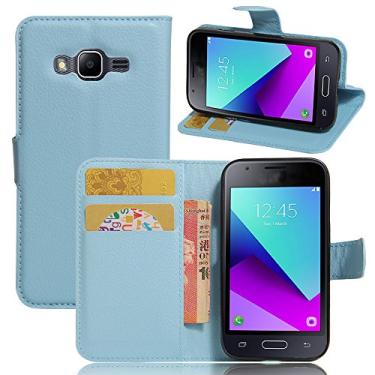 Imagem de Manyip Capa Samsung Galaxy J1 Mini Prime, capa de telemóvel em couro, protetor de ecrã de Slim Case estilo carteira com ranhuras para cartões, suporte dobrável, fecho magnético (JFC8-3)