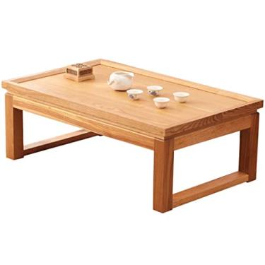 Imagem de Mesa de design de canto, janela de sacada, mesa de café, mesa baixa para uso doméstico, mesa de janela de madeira, presente (cor: marrom, tamanho: 50 * 40 * 25 cm) (amarelo 80 * 50 * 30 cm)