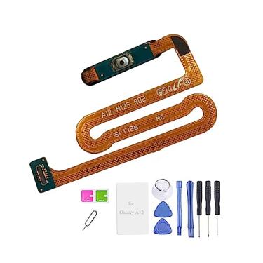 Imagem de Peças de substituição do botão liga/desliga do Galaxy A12, sensor de impressão digital A12, cabo flexível, peças de reposição para Samsung Galaxy a12 A125U A125F [M12S] 6,5 polegadas (preto)