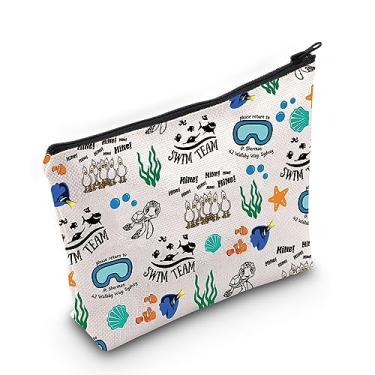Imagem de Nemo Dory Bolsa de maquiagem com zíper e zíper para presente de fã de Nemo Dory, saco de peixe