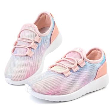 Imagem de HIITAVE Tênis infantil sem cadarço para caminhada, corrida, academia, tênis, Tie Dye rosa, 5 Toddler